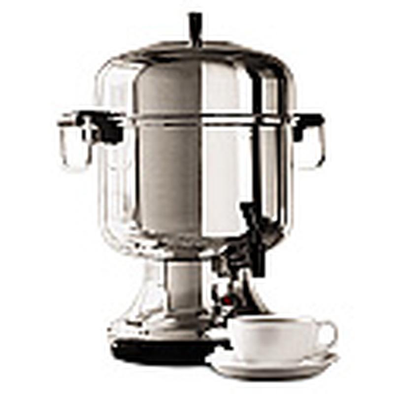 Stainless Steel Coffee Urns Brass Trim, Rental Wedding Reception Banquet