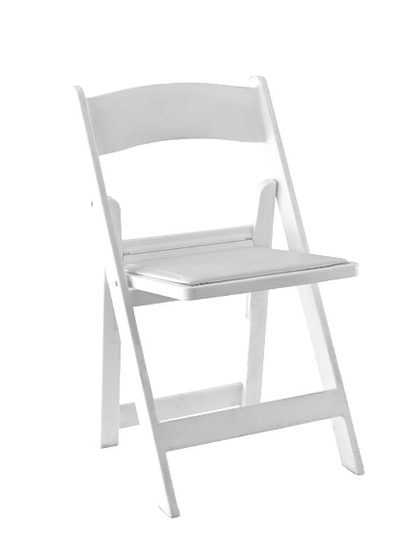 white classic padded folding chair